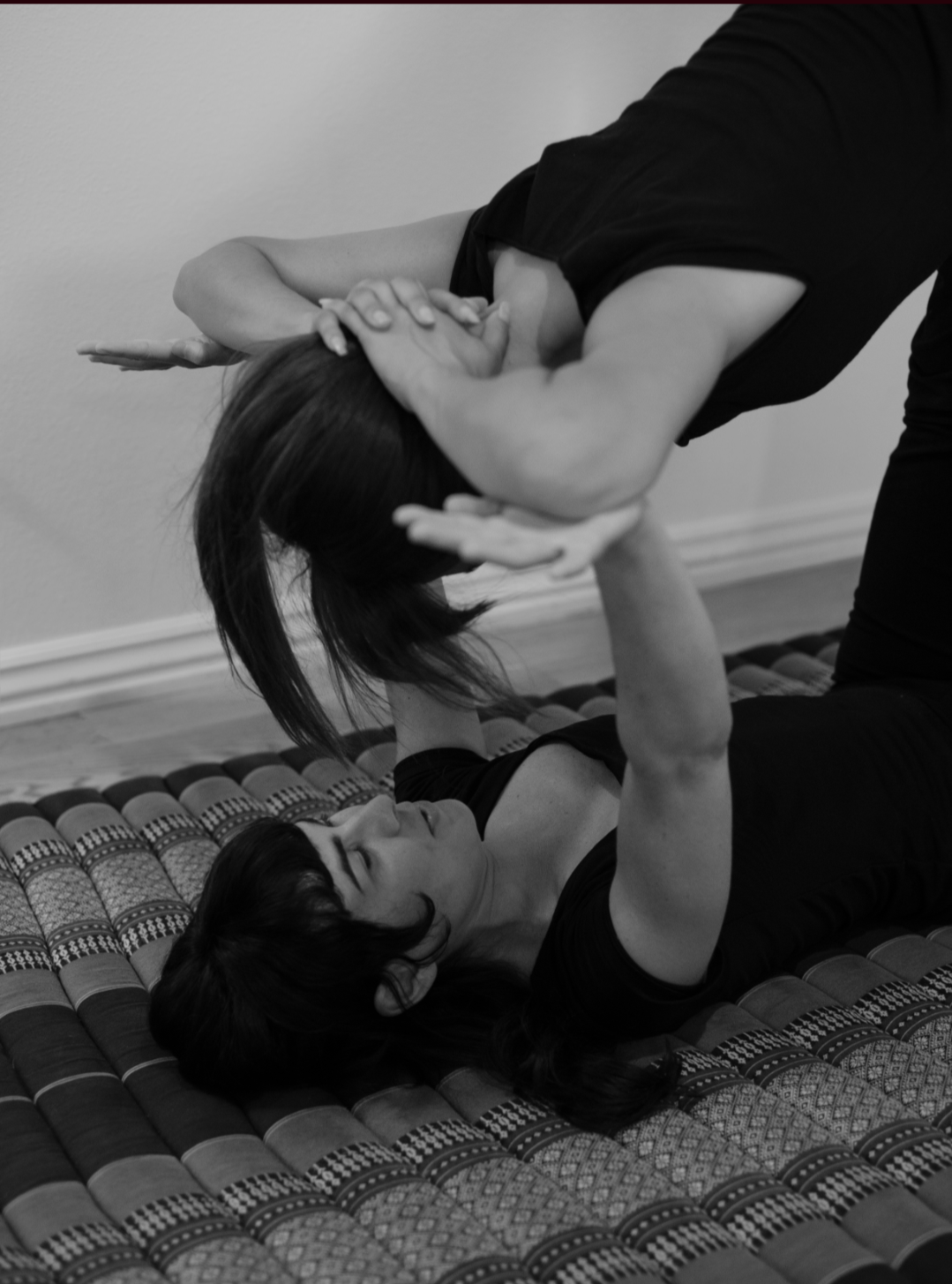 Holly supporting a client during a therapeutic flying session